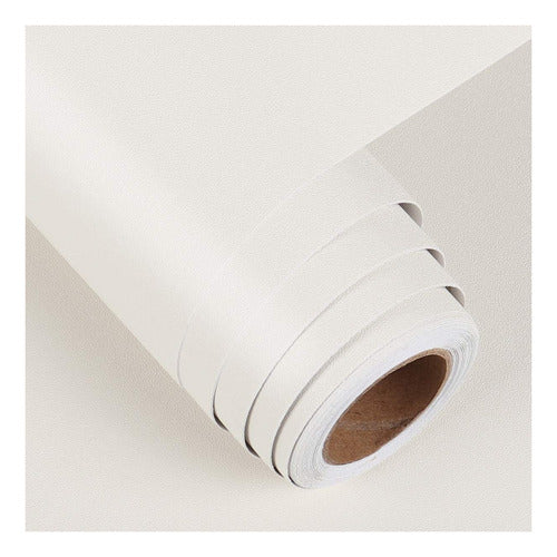 FunStick White Cream Peel and Stick Wallpaper 0