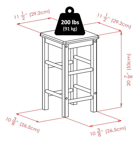 Winsome Space Saver Con 2 Taburetes Cuadrados 6