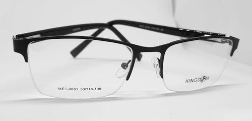 Kingdom Half-Frame Reinforced Metal Glasses in Black 1