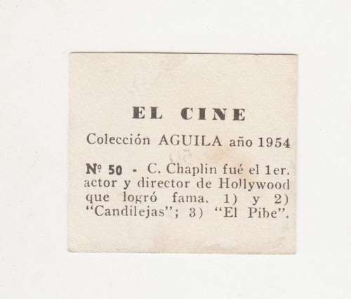 1954 Cine Tarjeta Charles Chaplin Unica De Uruguay Muy Raro 1