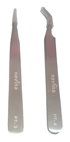 Navina Curved and Straight Tweezers for Eyelash Extension 1