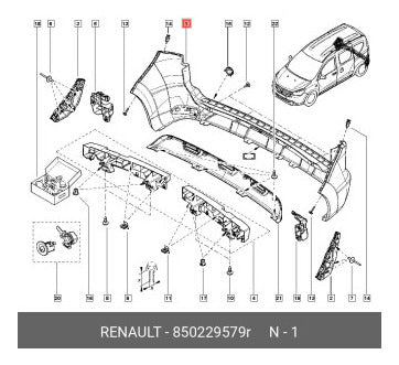 Original Renault Paragolpe Trasero Kangoo Stepway 3