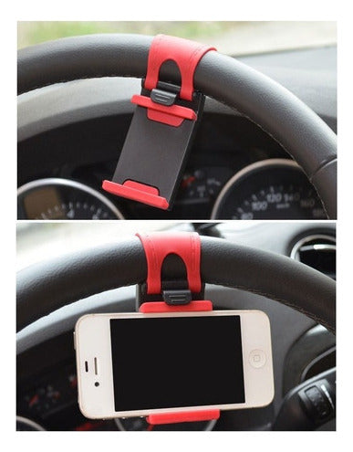 Generic Universal Cell Phone Holder for Car Steering Wheel - Up to 8.5 Cms 0