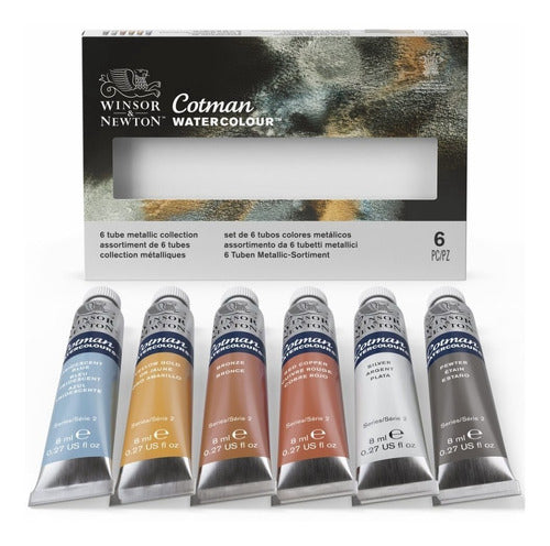 Caja Winsor & Newton Cotman Acuarelas Metalicas Pomo 0