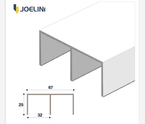 Joelini Sliding Door Rails Kit 2mt White 1