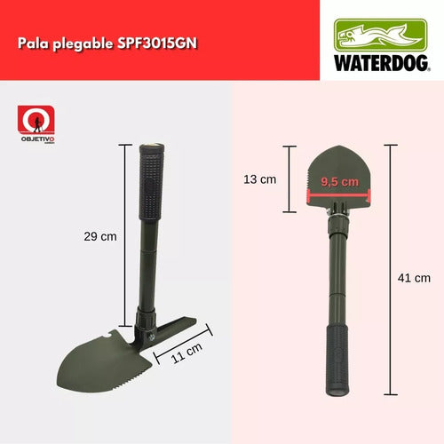 Foldable Camping Shovel with Compass Waterdog SPF3015GN in Bag 2