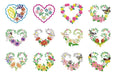 Digital 35 Matrices P/ Maquinas Bordadoras Corazones Con Flores 0