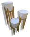 Nordic Plant Stands Set of 3 + 3 Bright White Matte Pots Size 18 0