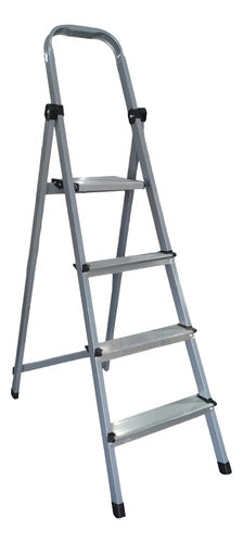 Sixelectric Foldable Aluminum Step Ladder with 4 Steps 0