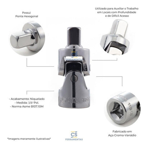 Junta Universal Encaixe 3/8  Sata St12912sc Vanadium 1