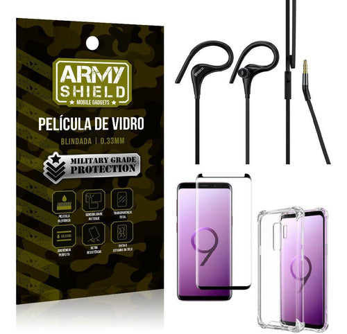 Capinha Samsung S9 Plus + Fone Sport Hs92 + Pelicula 3d 0