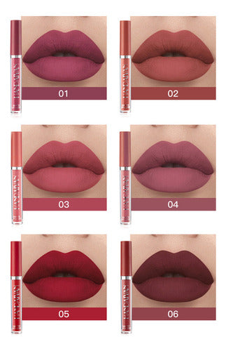 Maquiagem De 6 Batons Matte Veludo Volume Labial Bocao Secto 2