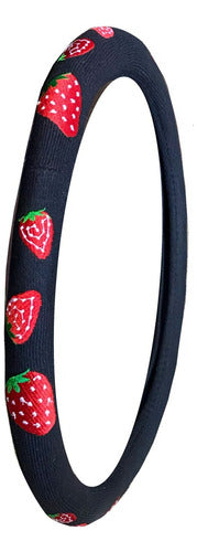 JC Steering Wheel Cover 38cm with Strawberries for Corsa, Meriva, Celta 0