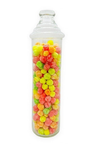 Glass Cylindrical Candy Jar with Lid for Candy Bar Decoration and Souvenirs 0