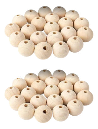 Hardwood 29mm Wooden Beads/Spheres x 50 Units 0