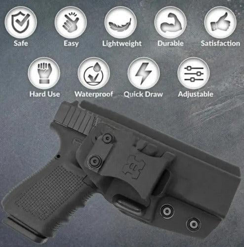 Concealed Carry Holster for Glock 19 23 32 Kydex by Houston Tactical 7