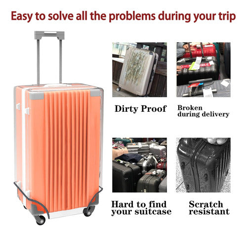 Esholife Clear PVC Luggage Cover Protector 73 to 81cm - Transparent 4