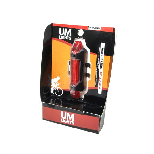 UM Rear Bike Light 5 Red LEDs USB Rechargeable 4 Functions 2