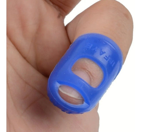 Protetor De Dedos P De Silicone Azul Escuro P/ Tocar Violão 6