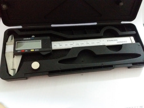 Precision Measuring Digital Caliper Stainless Steel 15cm Large Display + Case + 2 Batteries 0