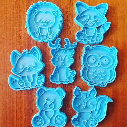 P3D Forest Animals Cookie Cutters + Stamp Set X7 1