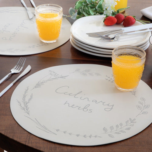 Jean Cartier Set of 2 Round Printed Placemats 0