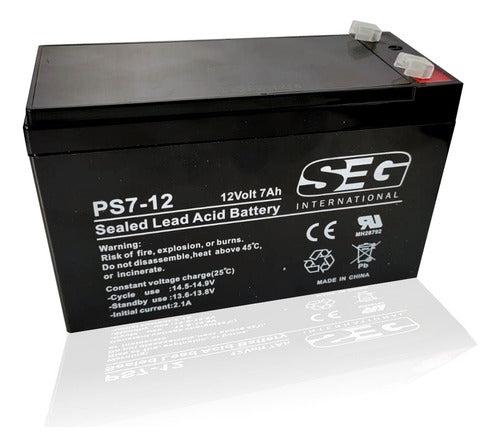 Rechargeable 12V 7Ah Alarm Battery by SEG 0