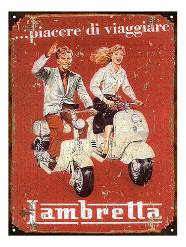 Vintage Advertising Tin Sign Lambretta Innocenti X273 3