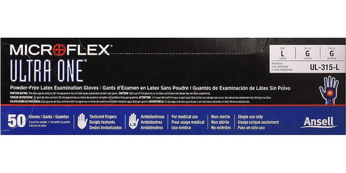 Microflex Ultra One® Powder Free, Latex Extended Cuff Examination Gloves 1