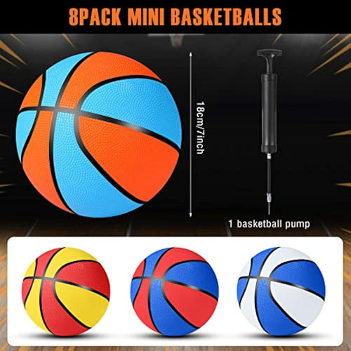 Jerify Mini Basketball Set of 8 Pieces - 7 Inch 1