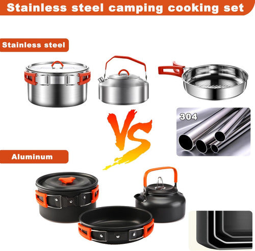 Jorunhe Camping Kitchen Set for 2 People with Accessories 6