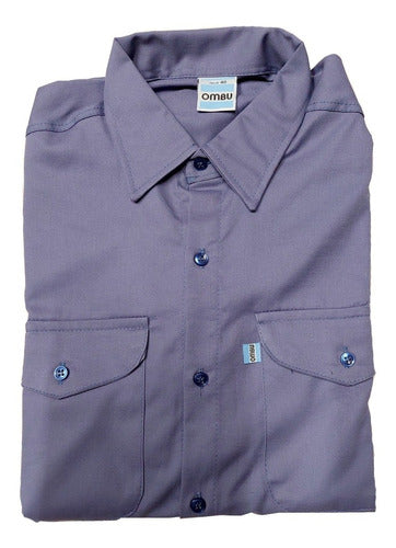 Ombu Work Shirt Grafa Blue - Beige Original 2