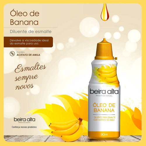 Kit 2 Óleo De Banana Beira Alta Diluente Para Esmalte 90ml 2