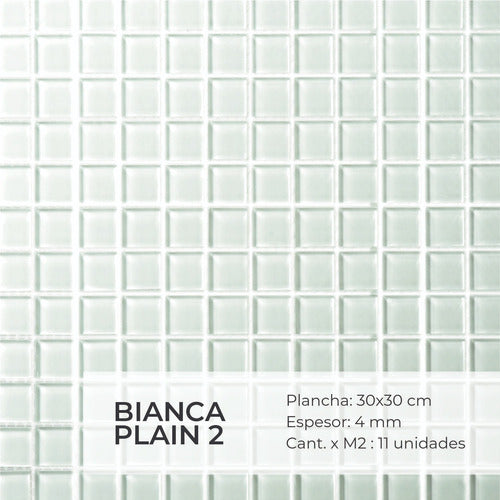 Misiones Deco Bianca Plain 2 Glass Mosaic Sheet 3