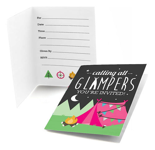 Big Dot Of Happiness Let's Go Glamping - Fill In Camp Glamp 0