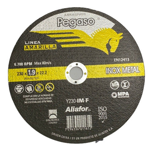 Pegaso Inoxidable Metal Cutting Disc 230mm 1.9mm Y230-IM-F 0