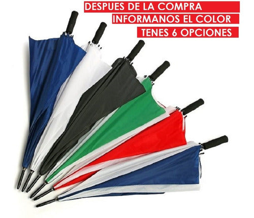 Paraguas Golf Reforzado Lisos + Colores Pack X6 Villa Crespo 1