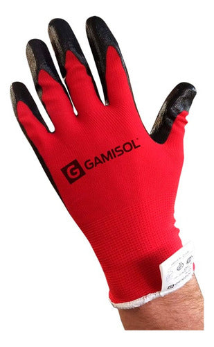 Gamisol 6 Pairs Non-Slip Reinforced Nitrile Work Gloves 0