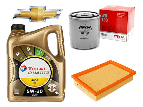 Wega Kit Filtros Cobalt Prisma Onix Spin + Aceite Total 5w30 4l 0