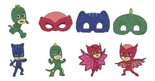 8 Embroidery Machine Matrices for Children's Heroes Masks 0