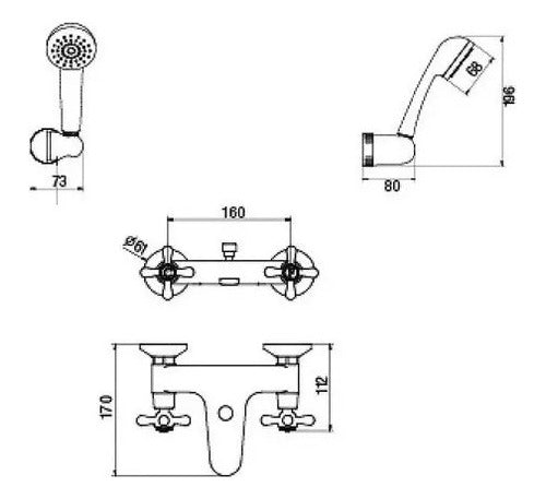 Piazza Shower Faucet with External Transfer Village 31408 1