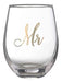 Lillian Rose Gold Mr. Stemless Wine Glass, 16oz, Yellow, G11 0