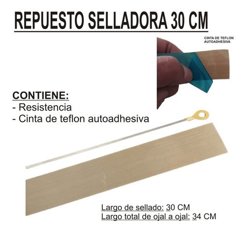 Insucom Cba Replacement Bag Sealer 30 Cm Resistance + Teflon 1