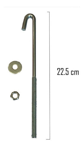 Gancho J Nº 9 (22.5cm) + Tuerca Y Arandela (10 Unidades) 1