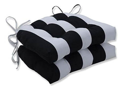 Almohadillas Para Silla Con Rayas Negras De Cabaña Para Exte 0