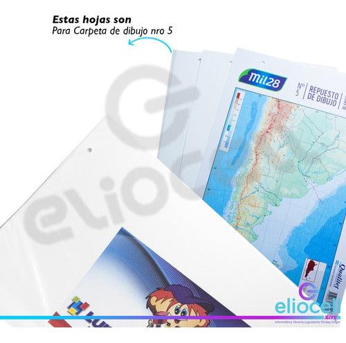 Mil28 Repuesto Dibujo N°5 Blanco Pack X2 6