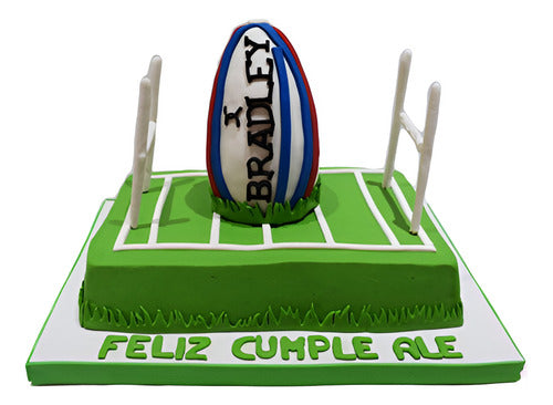 SS GOURMET Torta Rugby Balon Cancha Tematica Personalizada - 30 Persona 0