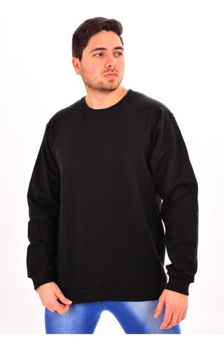 Plain Round Neck Sweatshirt Made of Semi-Combed Cotton from S to XXL Very Good Quality 1