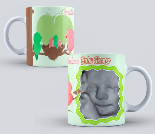 Plantillas Tazas Tazón: Baby Shower Sublimation Designs with Photo Space 1