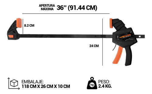 Juego Prensas Hamilton Liberación Rápida Apertura Máx 36'' 1